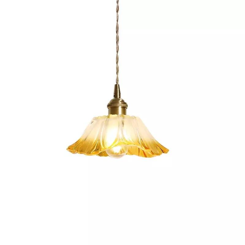 Retro Lotus Creative Glass Pendant Lamp