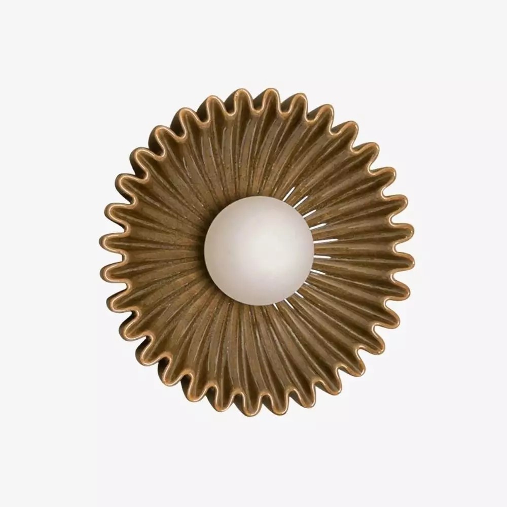 Sculptural Ceramic Wall Sconce – Opal Globe Sconce with Ceramic Finish KL246
