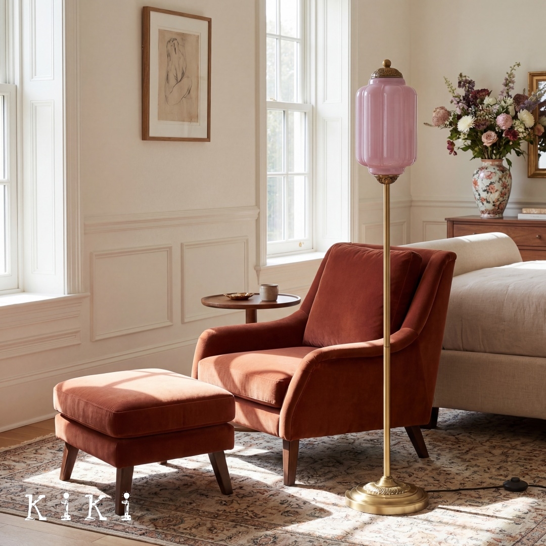 Eloise Artistic Textured Glass Floor Lamp - Elegant Lighting for Bedroom or Interior Space KL2330