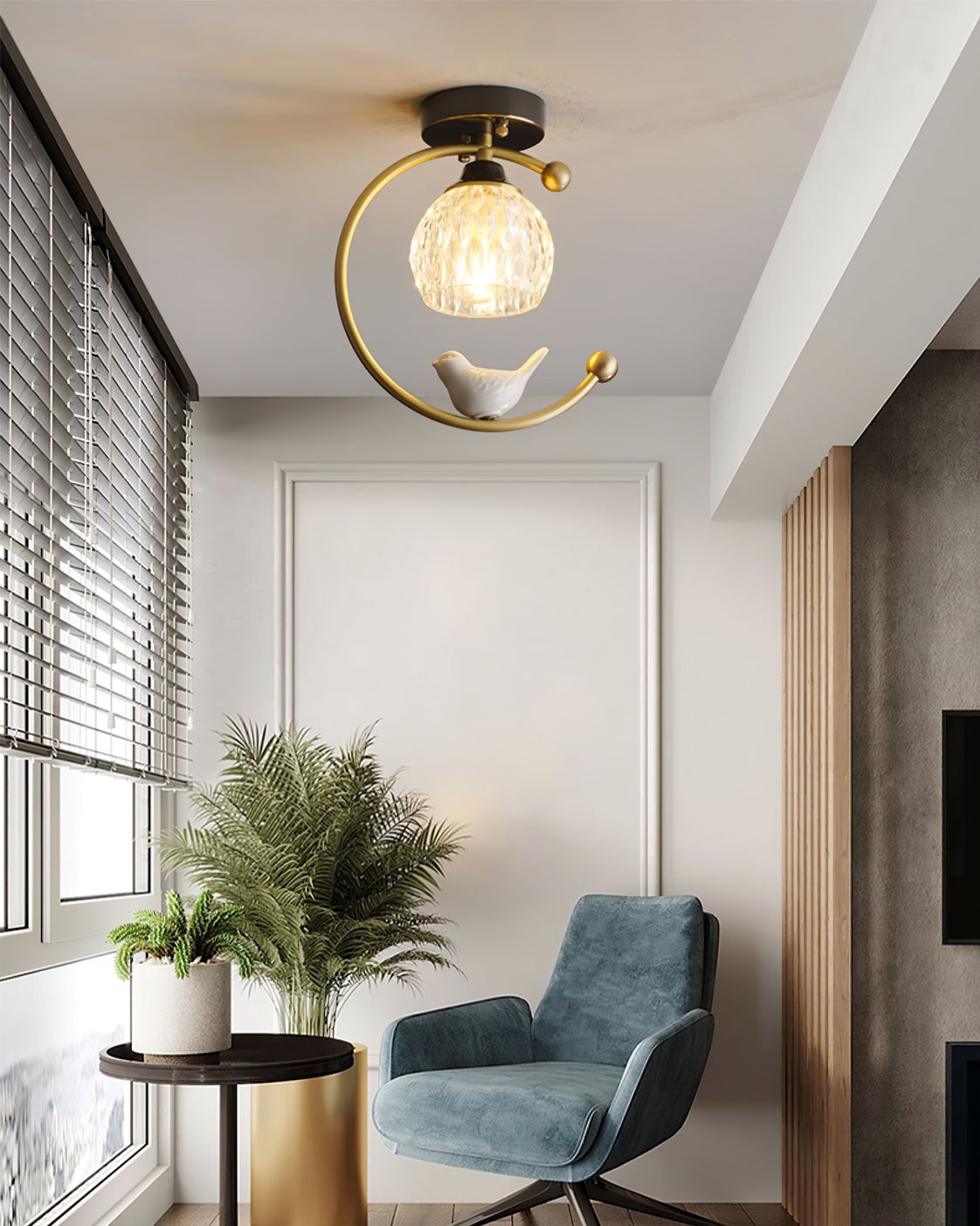Ceramic Bird Ceiling Lamp KL988