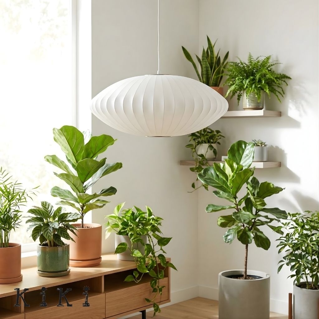 Lightweight Nelson Bubble Pendant Light - Modern Silk Pendant Light for Office or Lounge