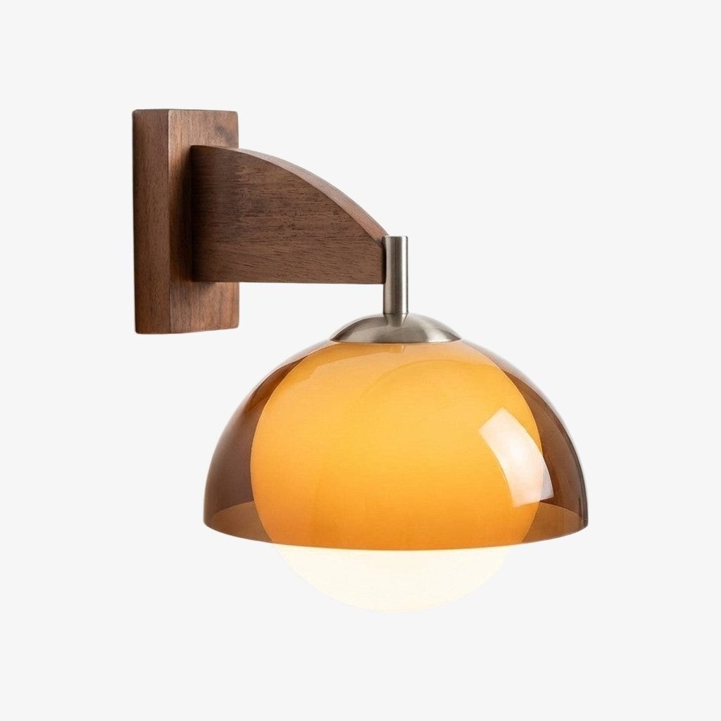 Afterglow Contemporary Wall Lamp with Wood Texture Base - Ambient Lighting for Hallway and Entryway KL2149