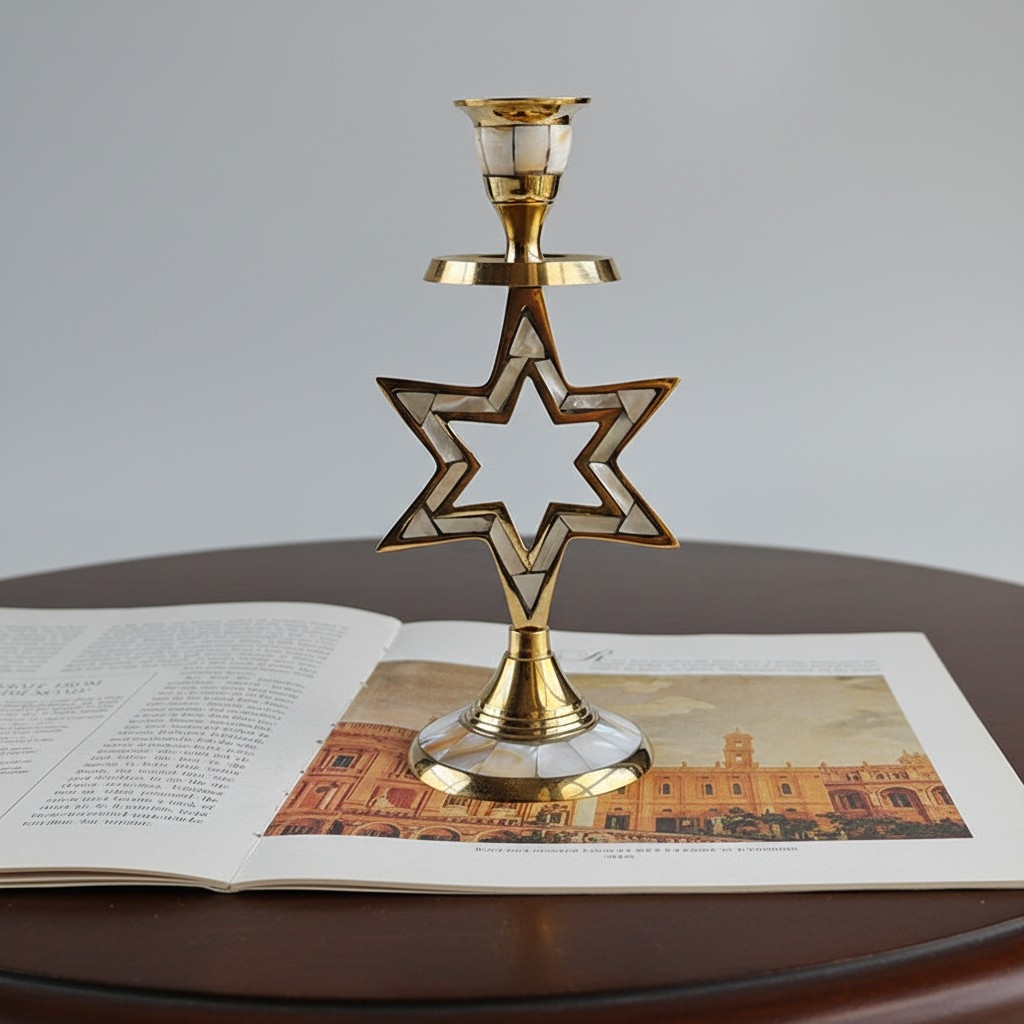 Ossik Decorative Candle Holder - Retro Nordic Brass Holder for Bedroom and Table KL2348