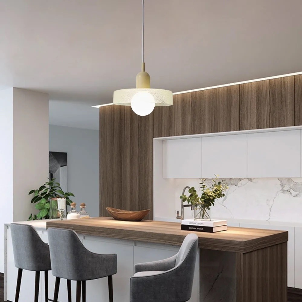 Modern Crystal Glass Disc Orb Pendant Light For Kitchen Island KL920