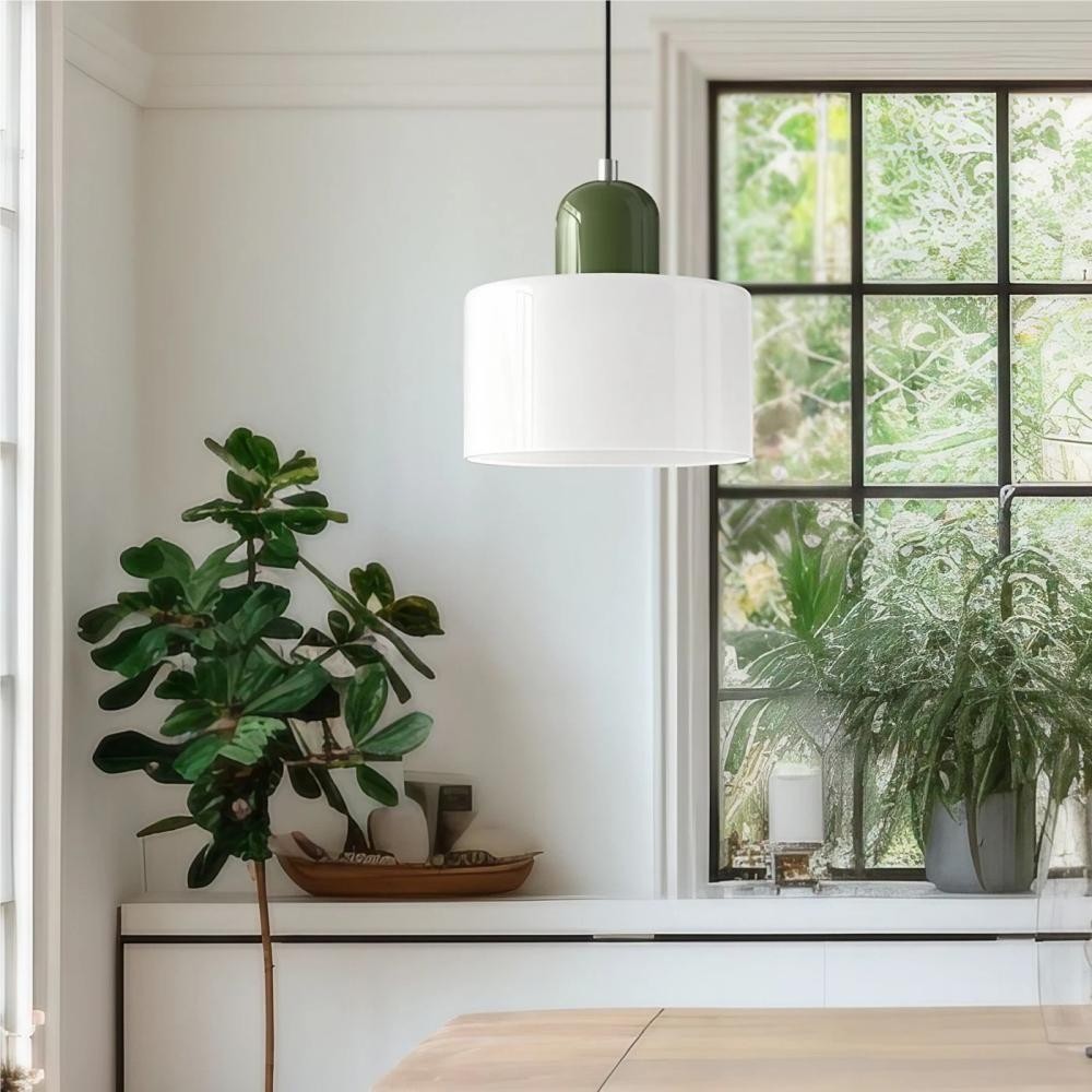 Morandi Cylinder Stained Glass Pendant Light KL17