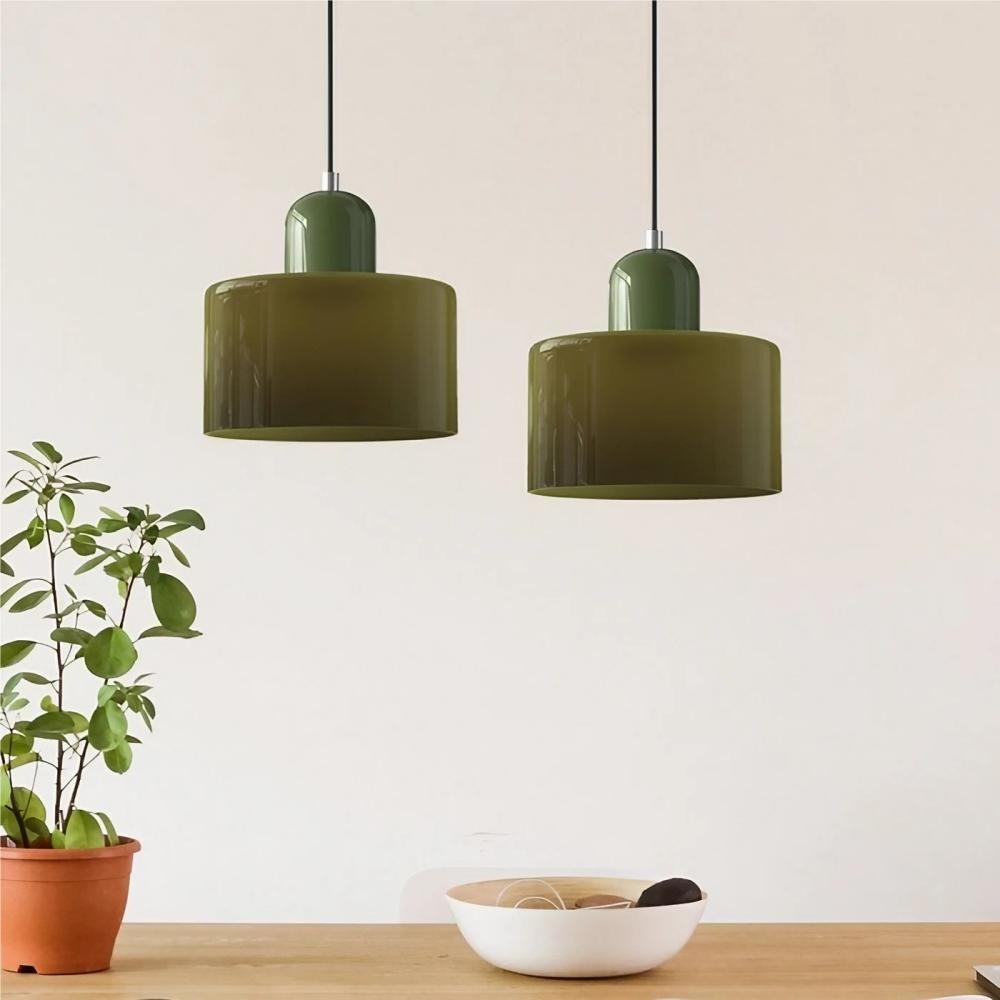 Morandi Cylinder Stained Glass Pendant Light KL17