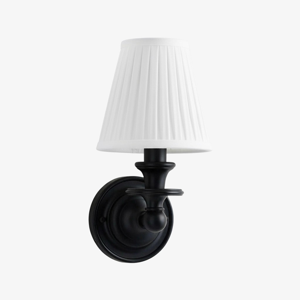 Kalvora Classic Sculpted Wall Sconce – Fabric Shade Sconce For Indoor Accent Lighting KL1162