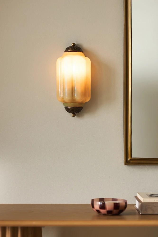 Eloise Long Pumpkin Retro Glass Recessed Wall Lamp KL857