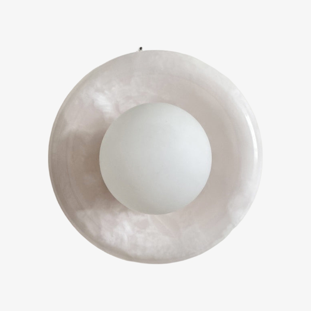 Oria Travertine Stone Wall Sconce - Minimalist Sculptural Wall Lamp for Living Room Bedroom KL2360