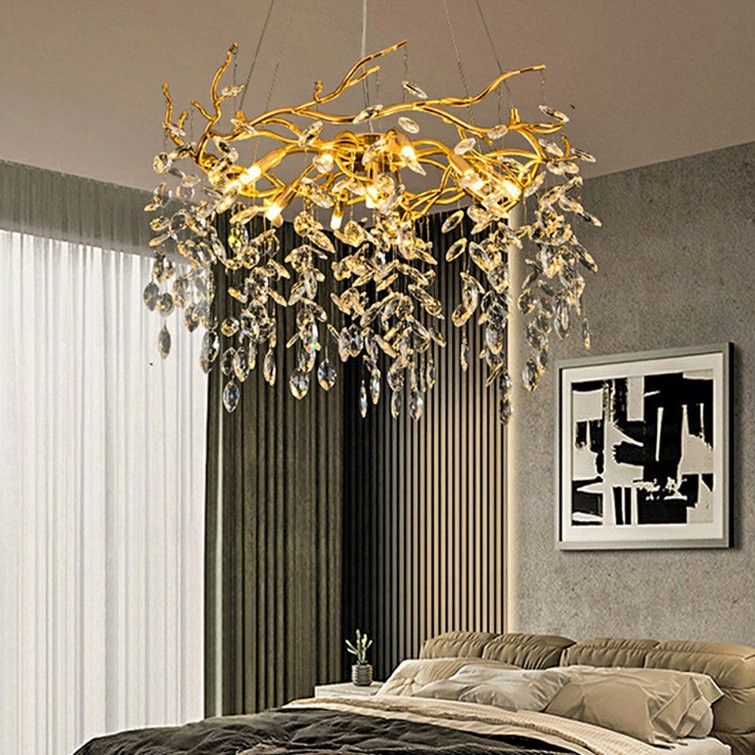 Golden Crystal Branch Chandelier
