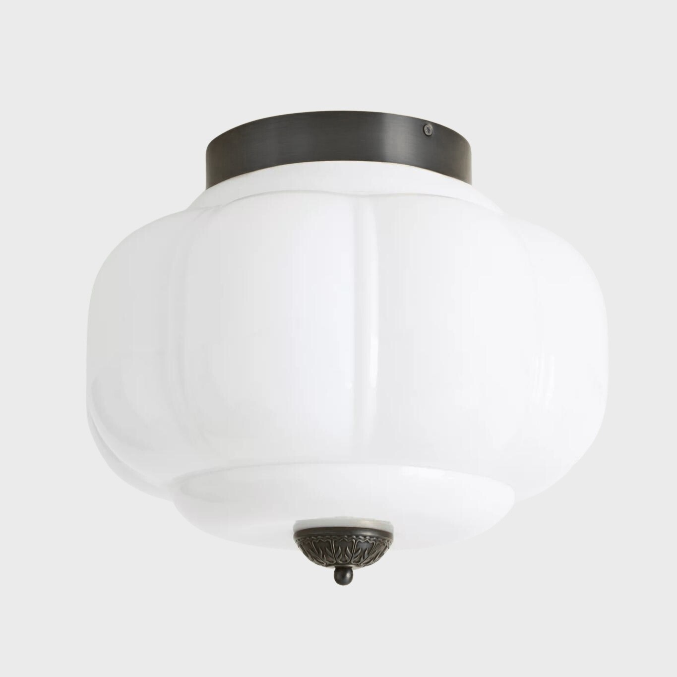 Eloise Retro Milk Glass Semi Flush Mount Ceiling Light KL859