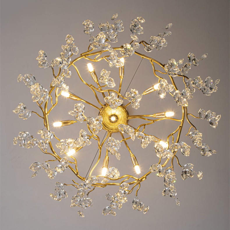 Golden Crystal Branch Chandelier