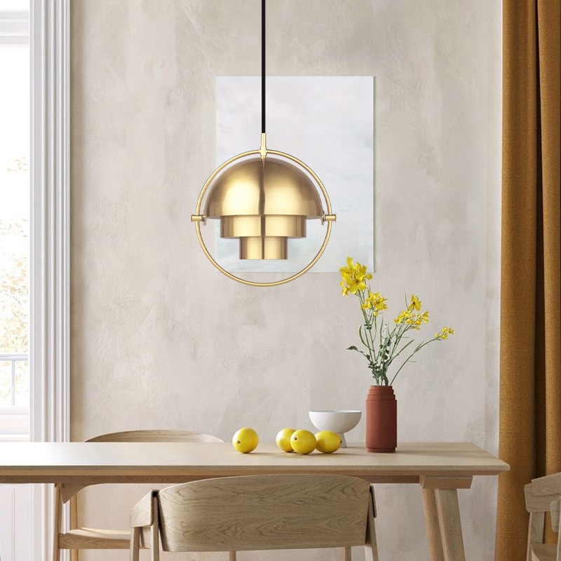 Multi-Lite Pendant Light - Layered Metal Pendant Lamp For Kitchen Island