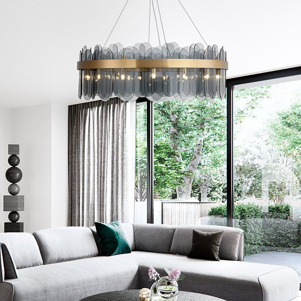 Modern Round Glass Chandelier