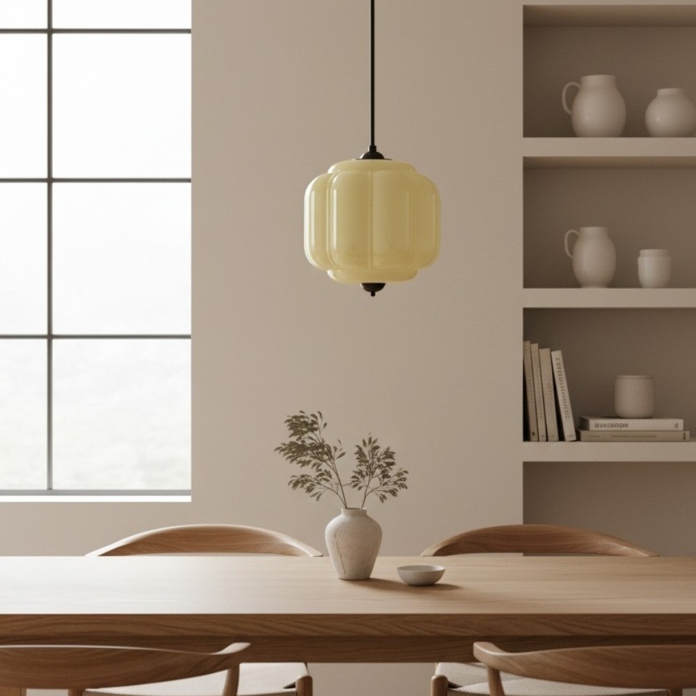 Vintage Eloise Opal Glass Pendant Light KL926