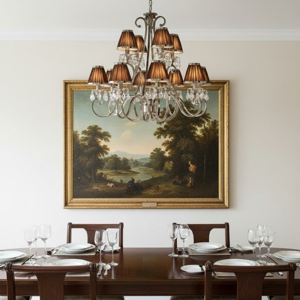 Talonis Multi-light Fabric Chandelier - Elegant Metal Curved Arms for Dining and Living KL1884