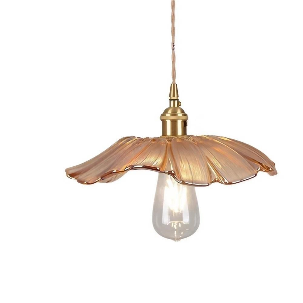 Retro Lotus Creative Glass Pendant Lamp