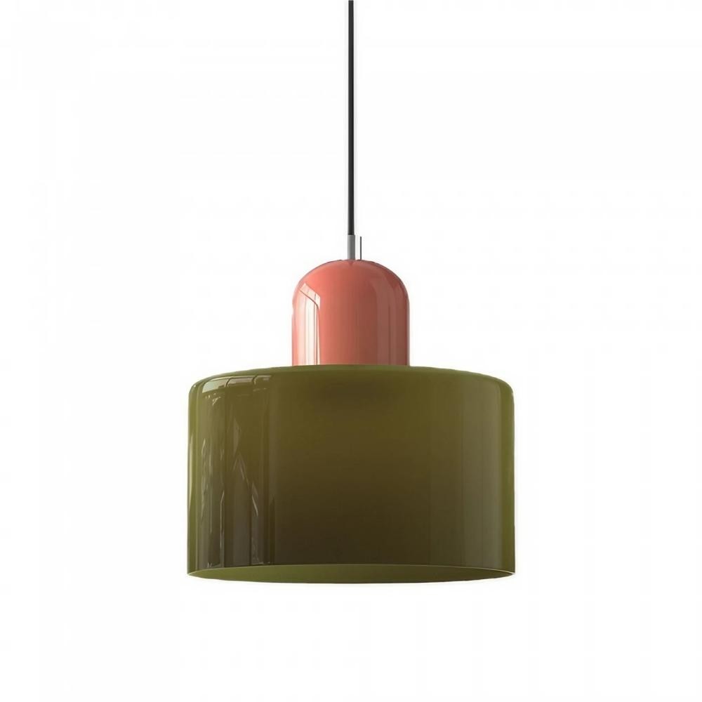 Morandi Cylinder Stained Glass Pendant Light KL17