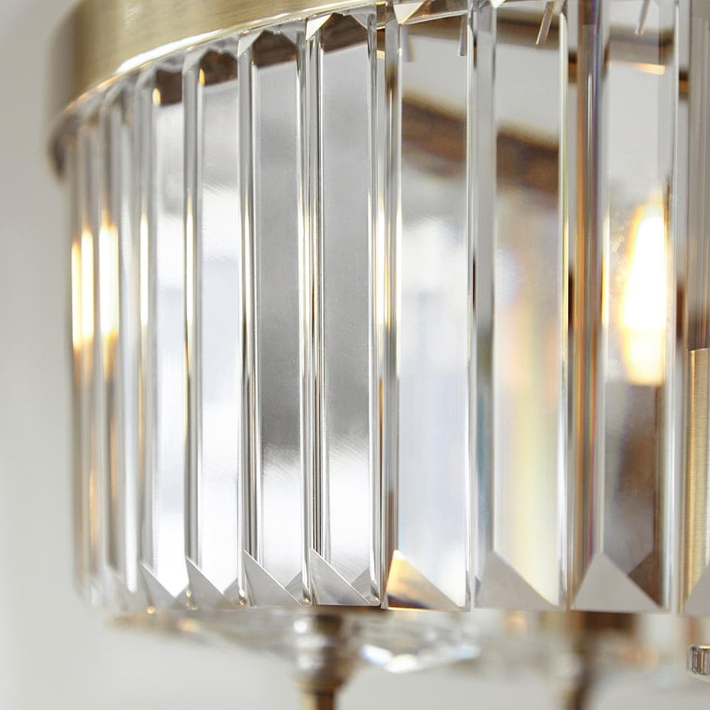 Beveline 6 Light Round Pendant - Cut Glass Shades Elegant Metal Frame for Dining Kitchen Island KL1823