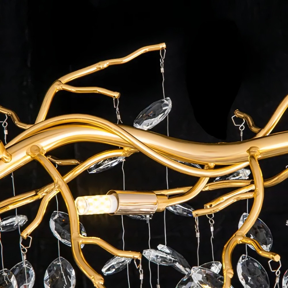 Golden Crystal Branch Chandelier