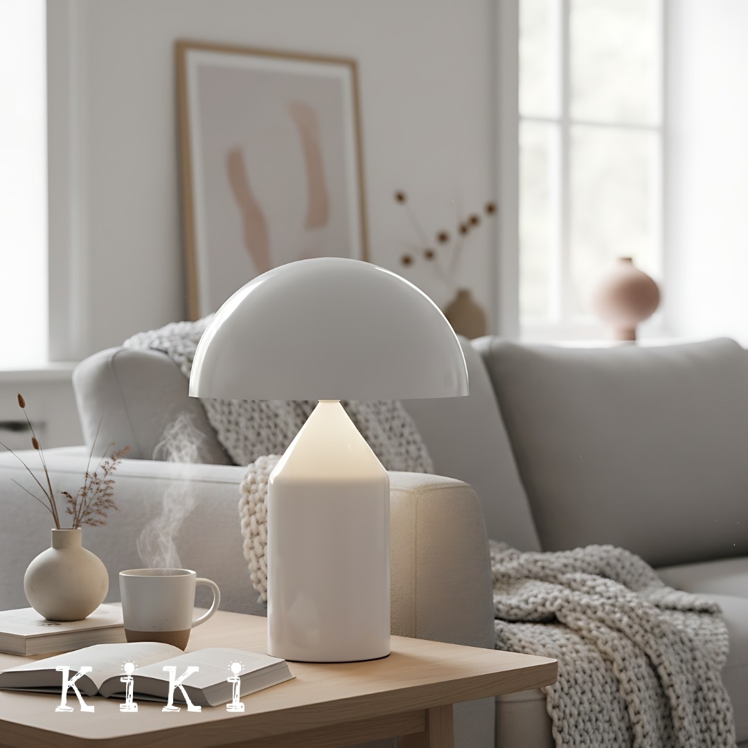 Atollo Metal Table Lamp - Decorative Dome Table Light for Office or Lounge
