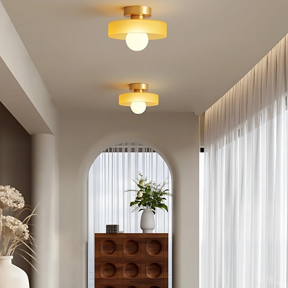 Stained Glass Flush Disc Orb Ceiling Light KL917