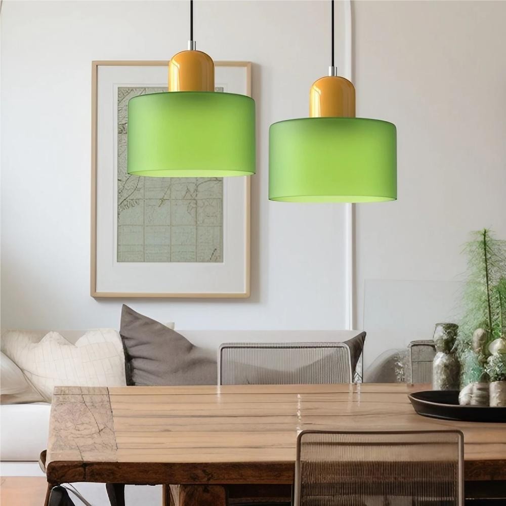 Morandi Cylinder Stained Glass Pendant Light KL17