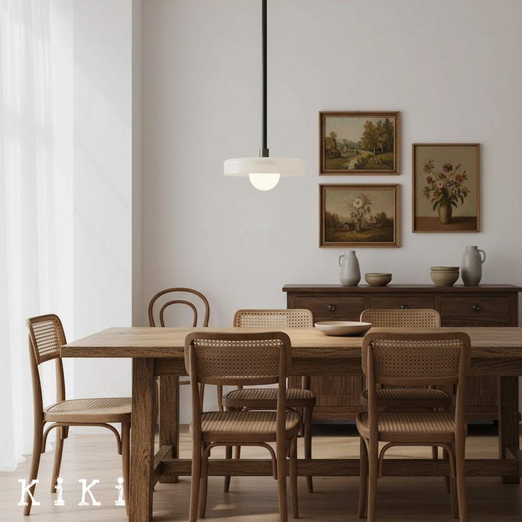 Metal Rod Glass Disc Orb Pendant Light KL923