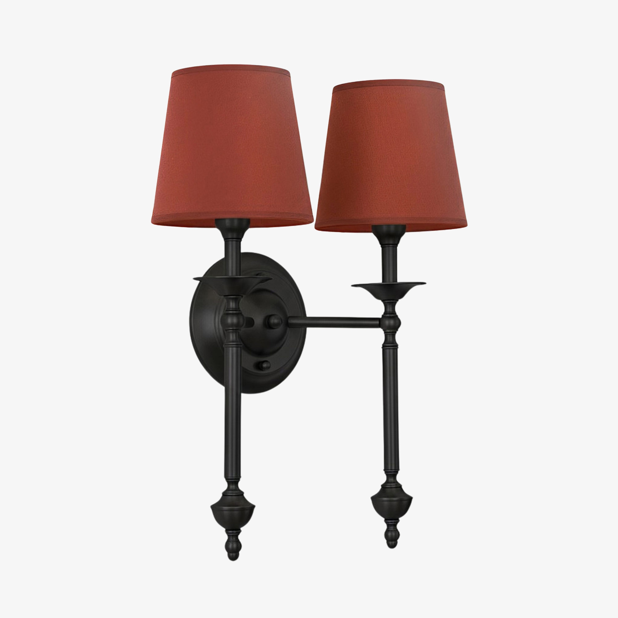 Arcuma Elegant Wall Light - Copper or Black Finishes Sconce with Fabric Shade for Interior KL2337