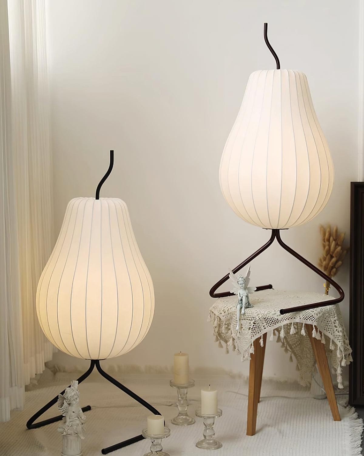 Pear-shaped Shite Floor Lamp Suitable For Living Room KL567
