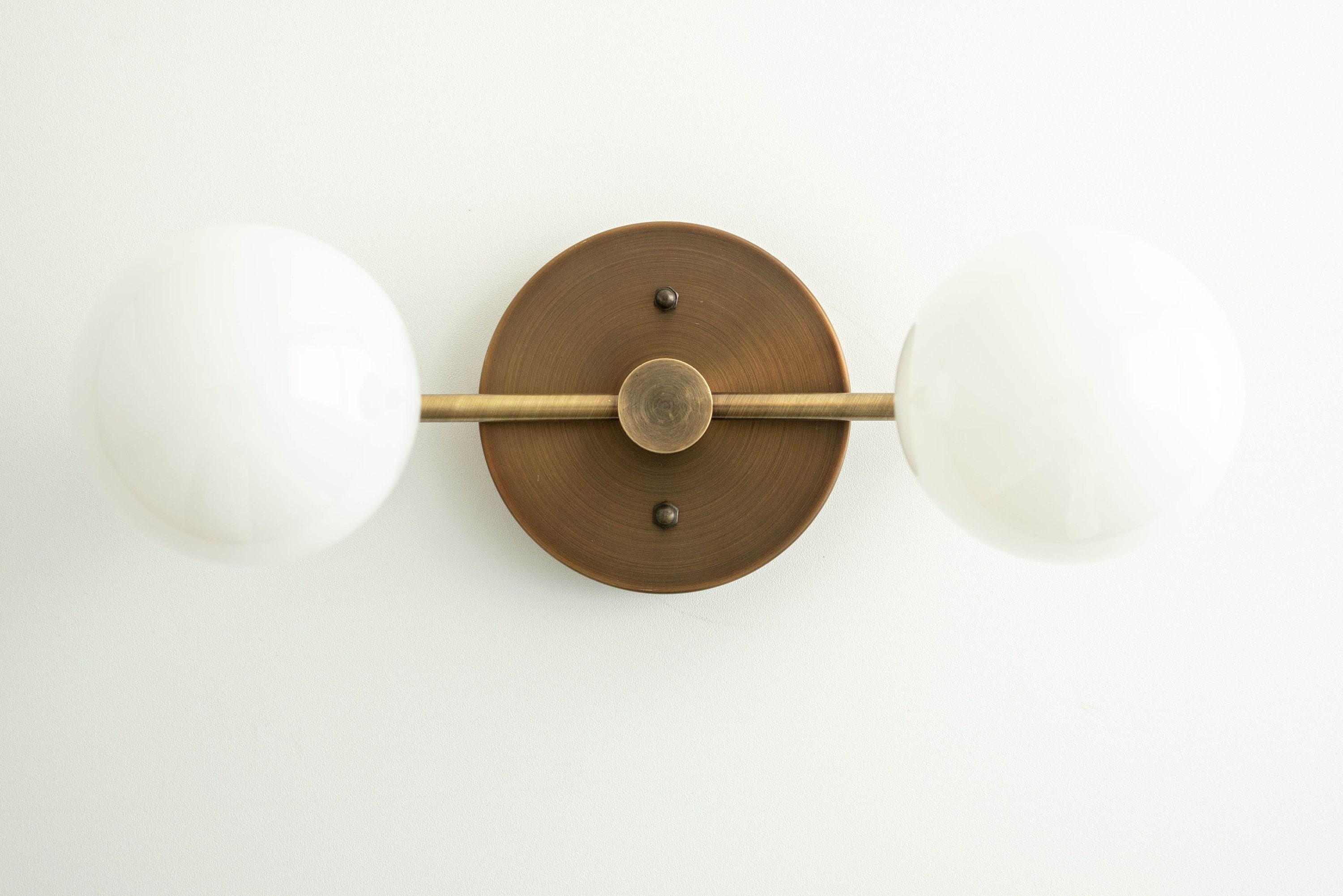 Glorica Glass Vanity Light - Modern Brass Wall Sconce for Bathroom Style KL1422