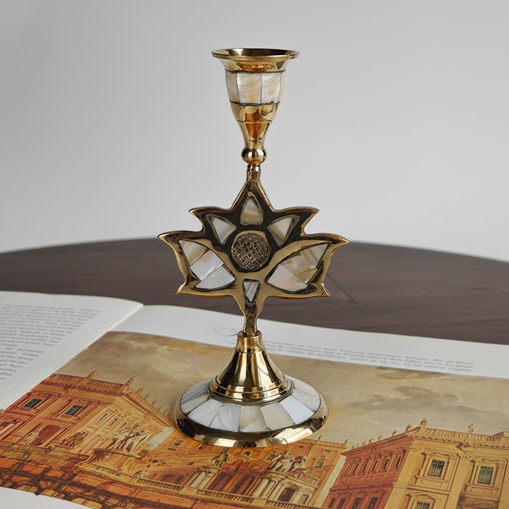 Ossik Decorative Candle Holder - Retro Nordic Brass Holder for Bedroom and Table KL2348