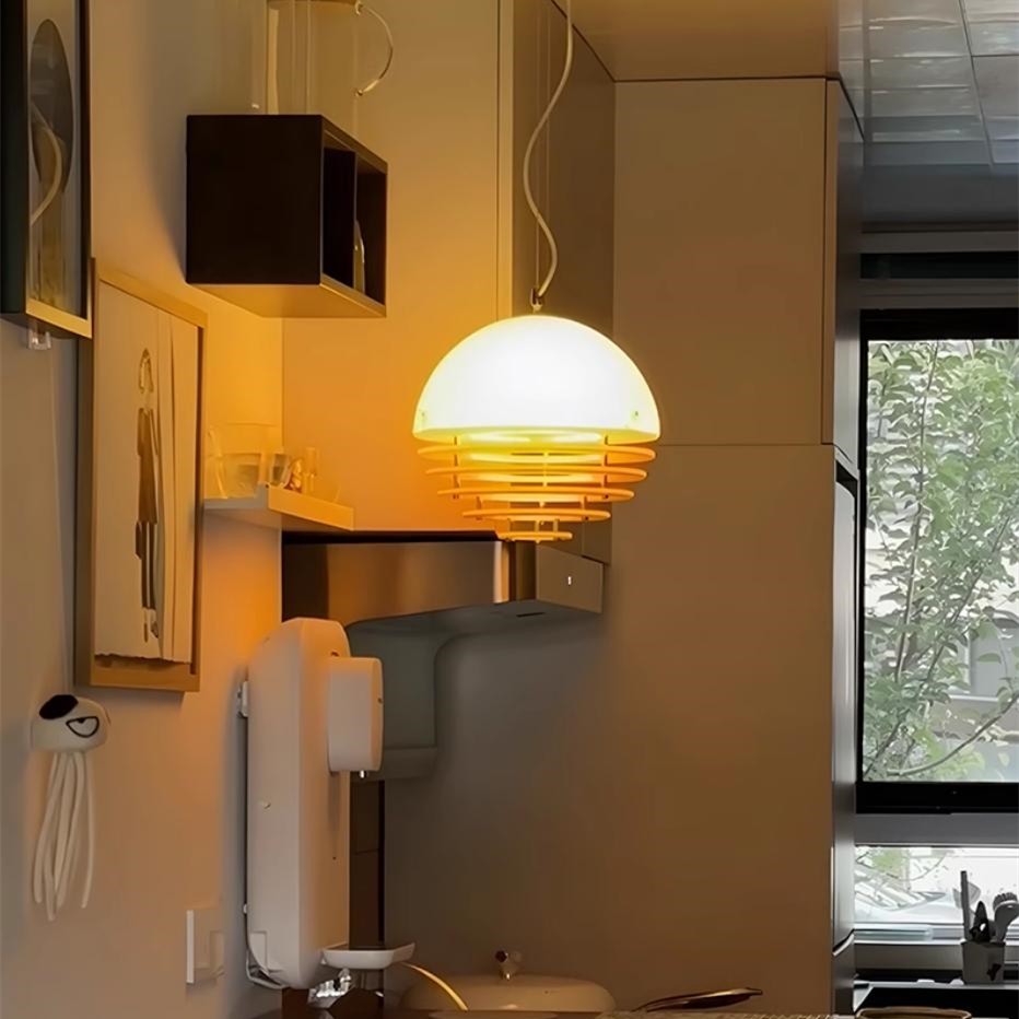 Sunset Pendant Light - Medieval Bauhaus Orange Orb Pendant Light KL880