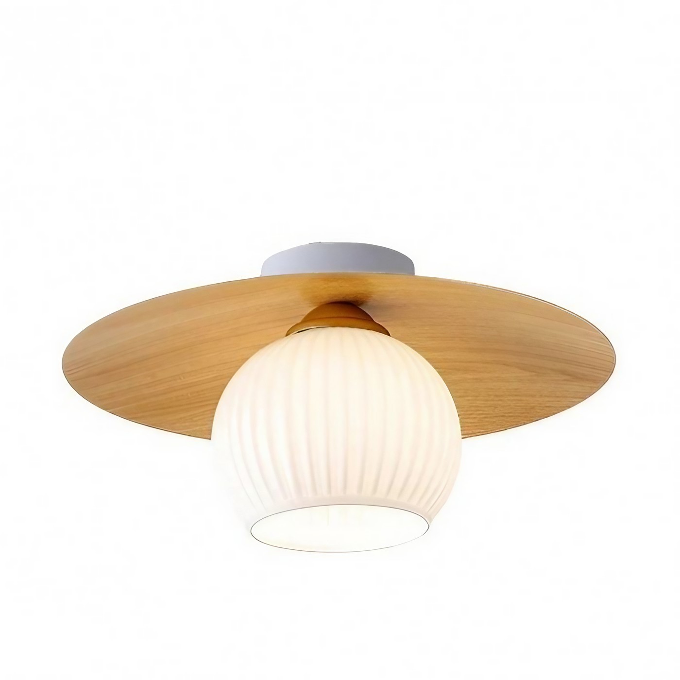 Nordic Ribbed Glass Dome Ceiling Light KL156