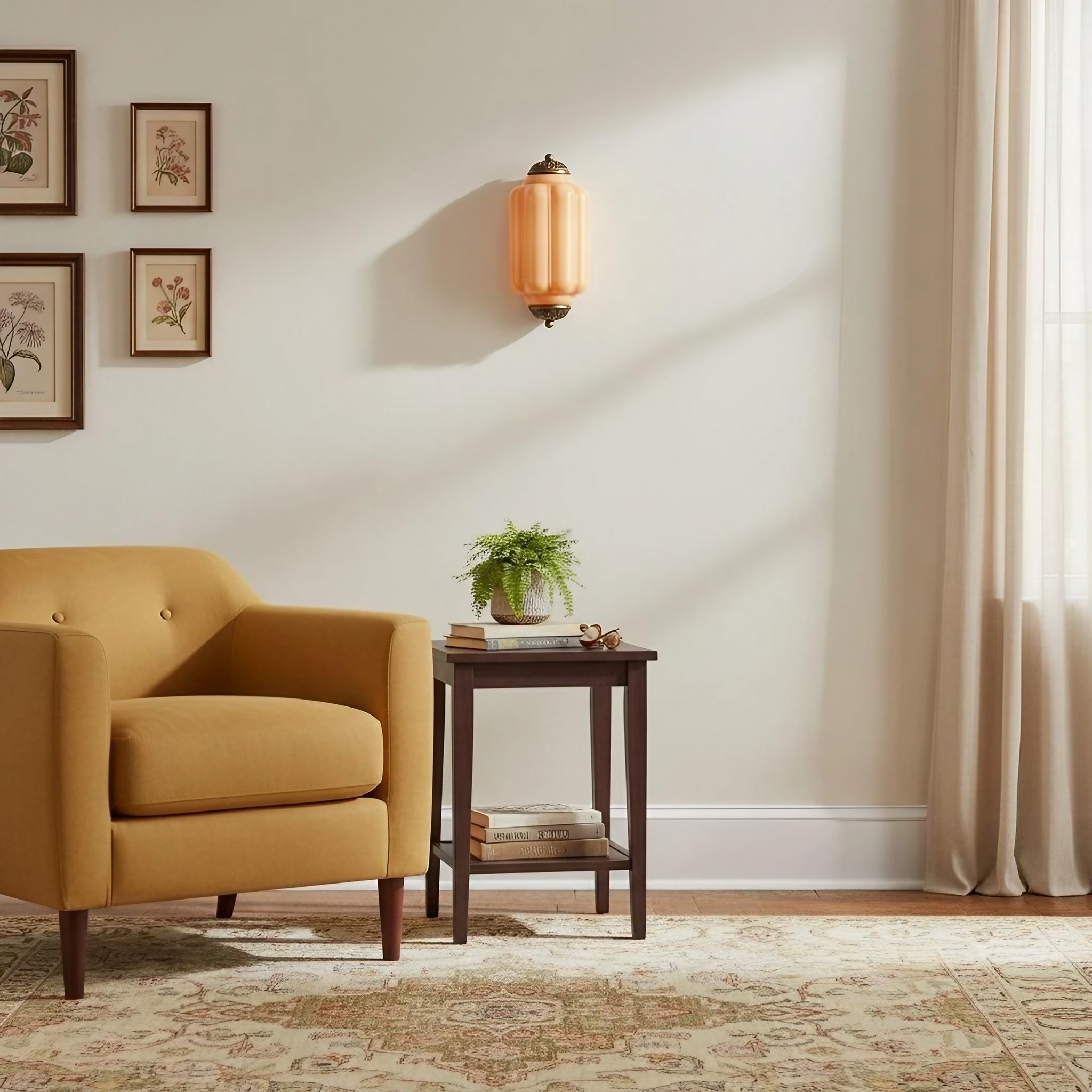Eloise Long Pumpkin Retro Glass Recessed Wall Lamp KL857