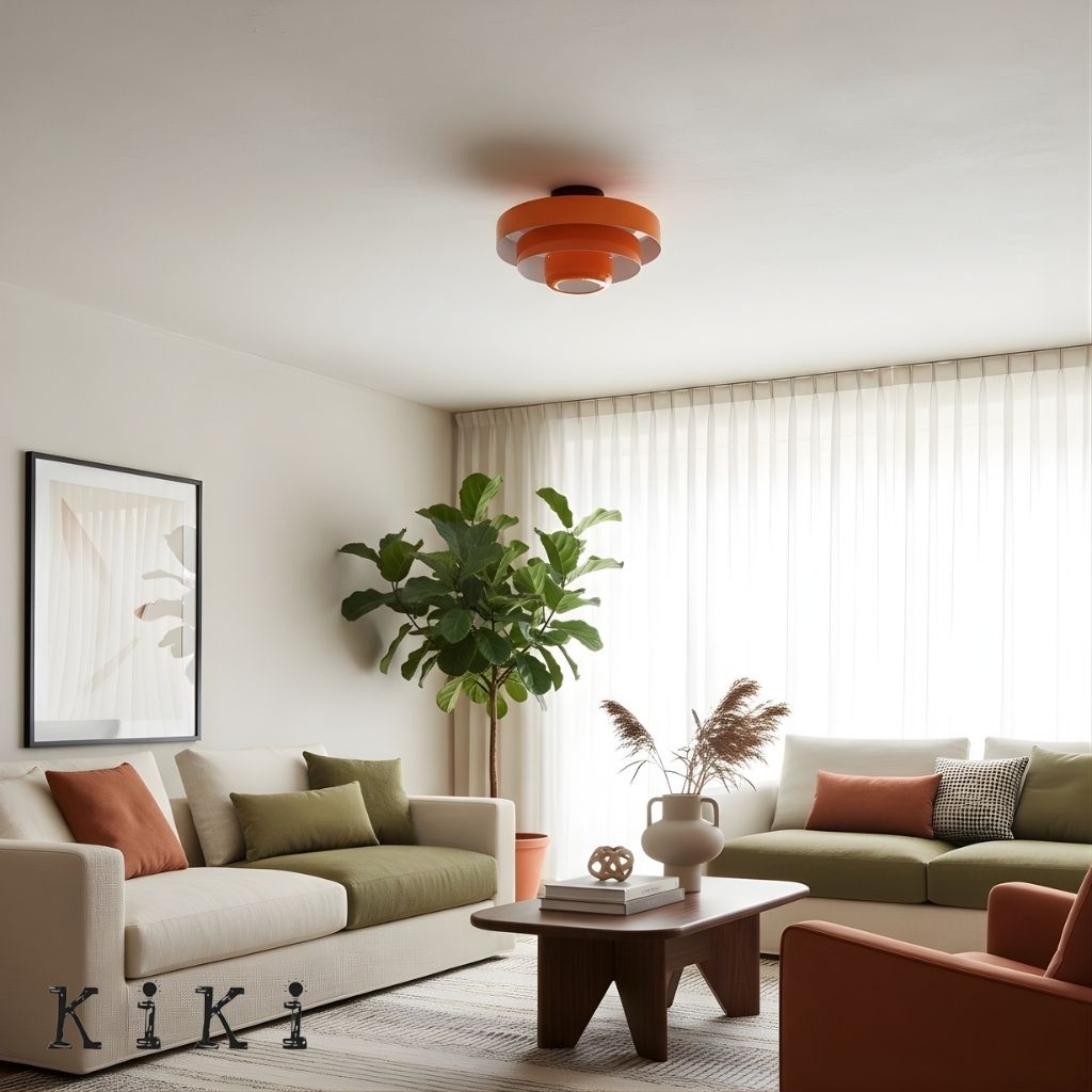 Three-Tier Bauhaus Ceiling Lamp - Bold Colors Ceiling Light for Bedroom or Lounge KL885