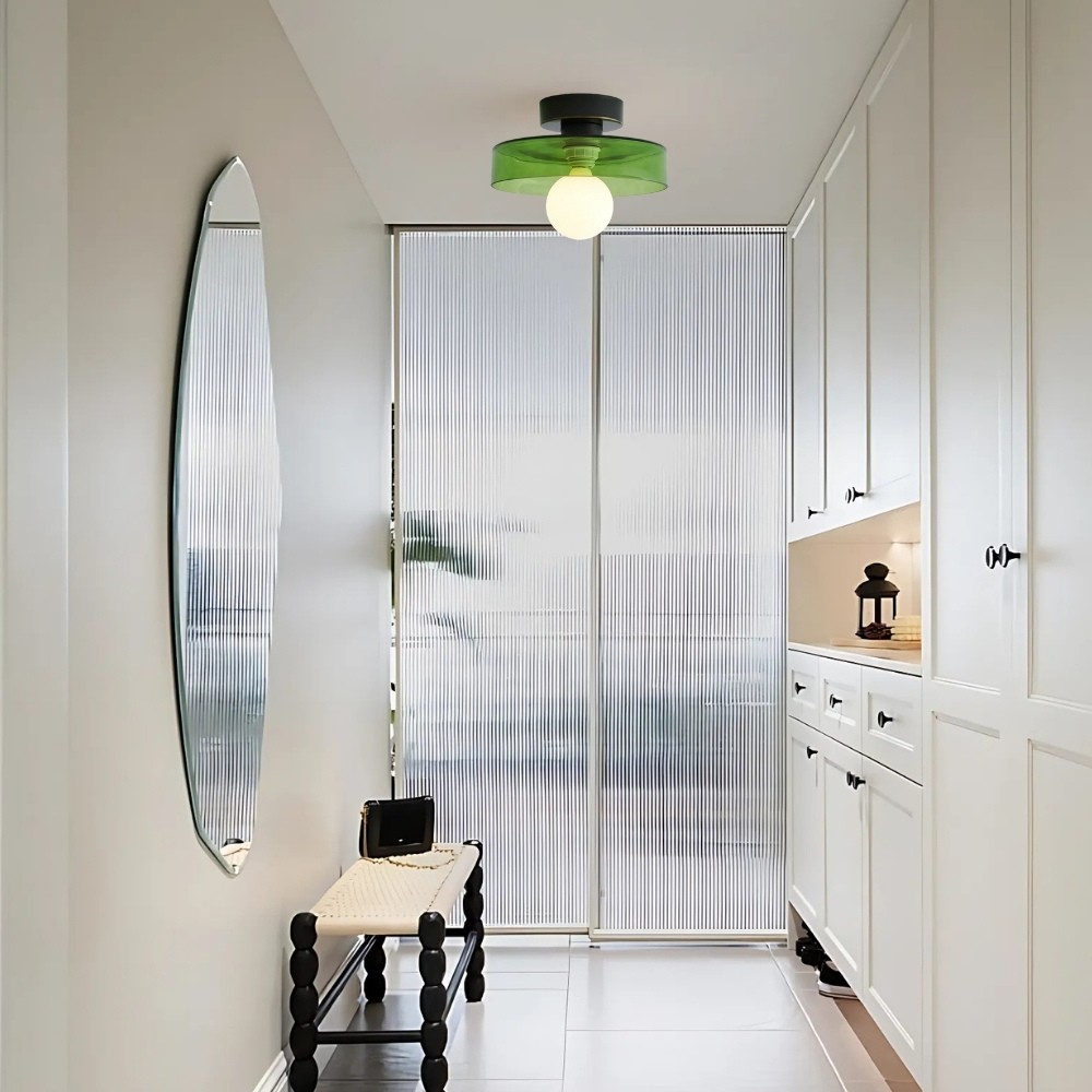 Stained Glass Flush Disc Orb Ceiling Light KL917