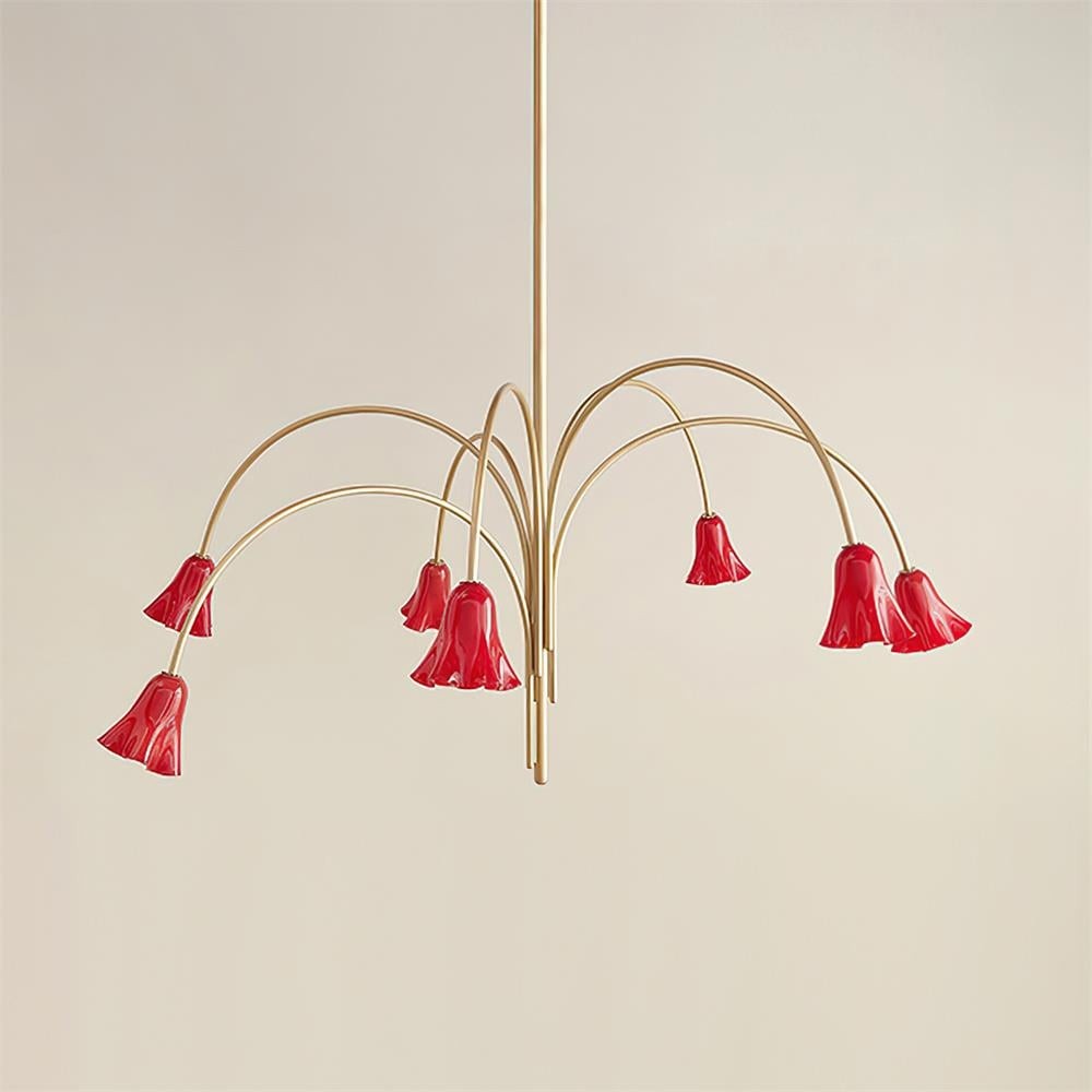 Bellina Modern Romantic Chandelier - Botanical Lily Design with Glass Flowers KL1449
