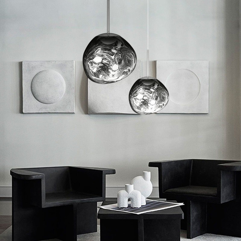 Glass Melt Pendant Light - Artistic Molten Pendant Light For Living Room And Dining Room