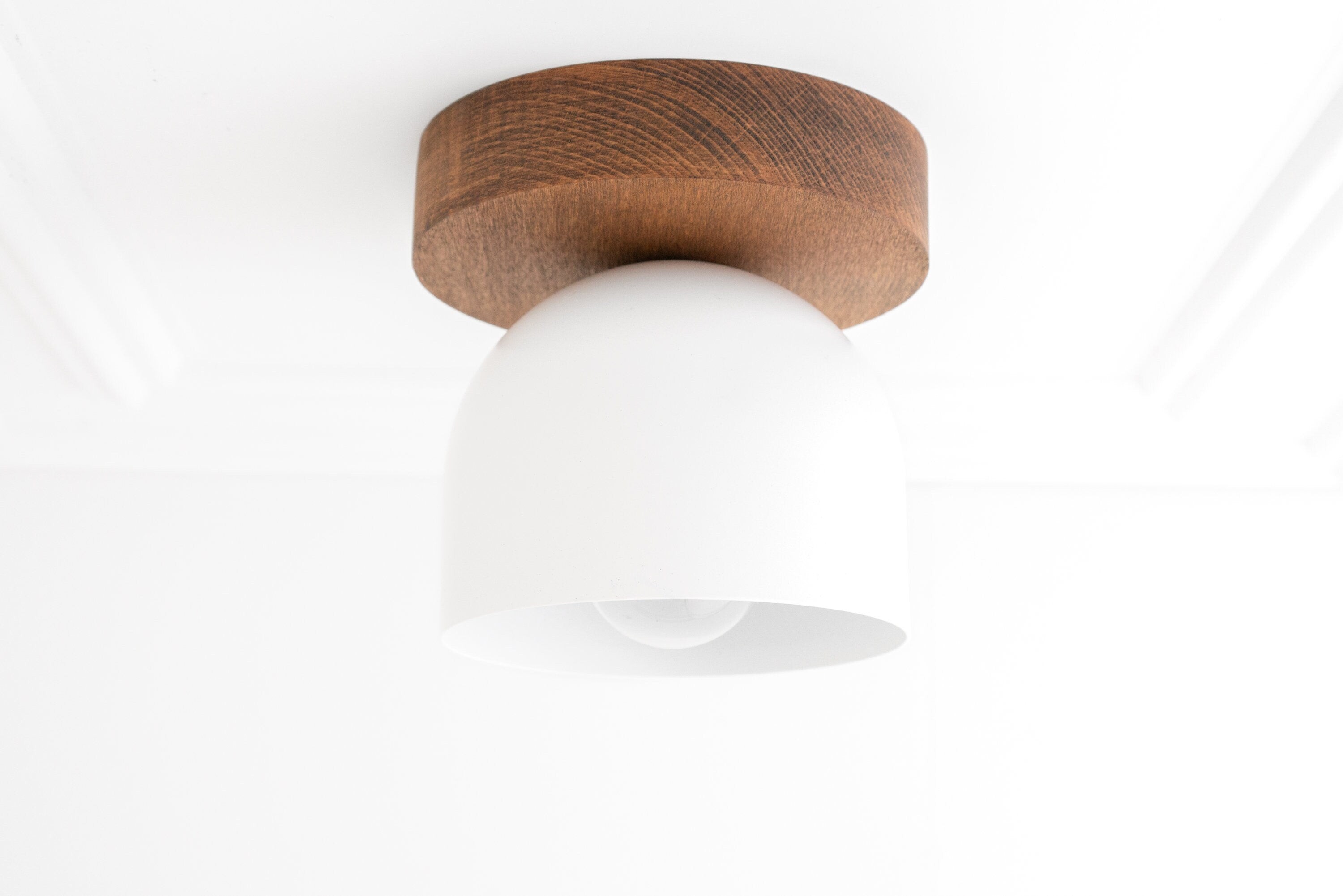 Metio Dome Modern Rustic Ceiling Light - Wooden and Metal Fusion KL1501