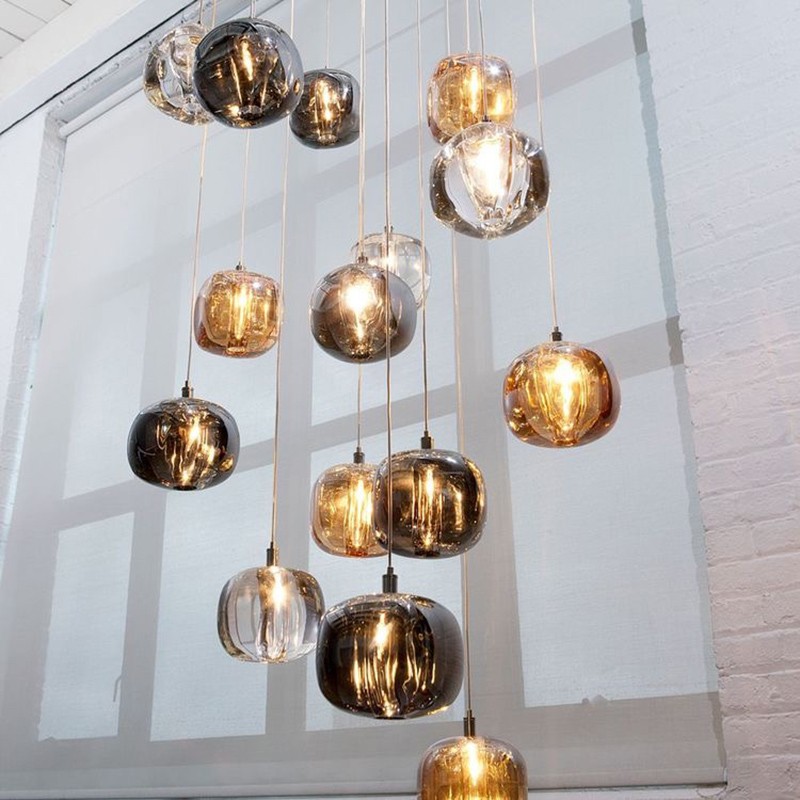 Spherical Glass Shade Chandelier