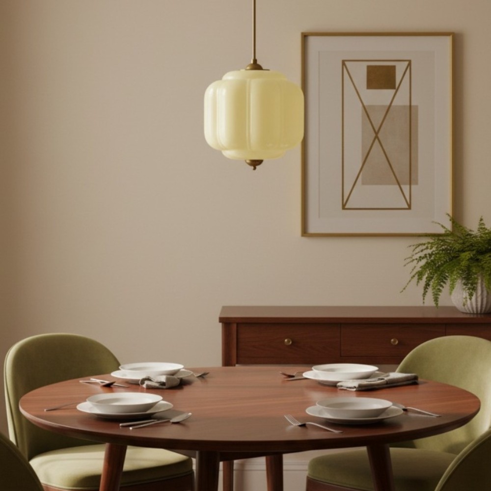 Vintage Eloise Opal Glass Pendant Light KL926