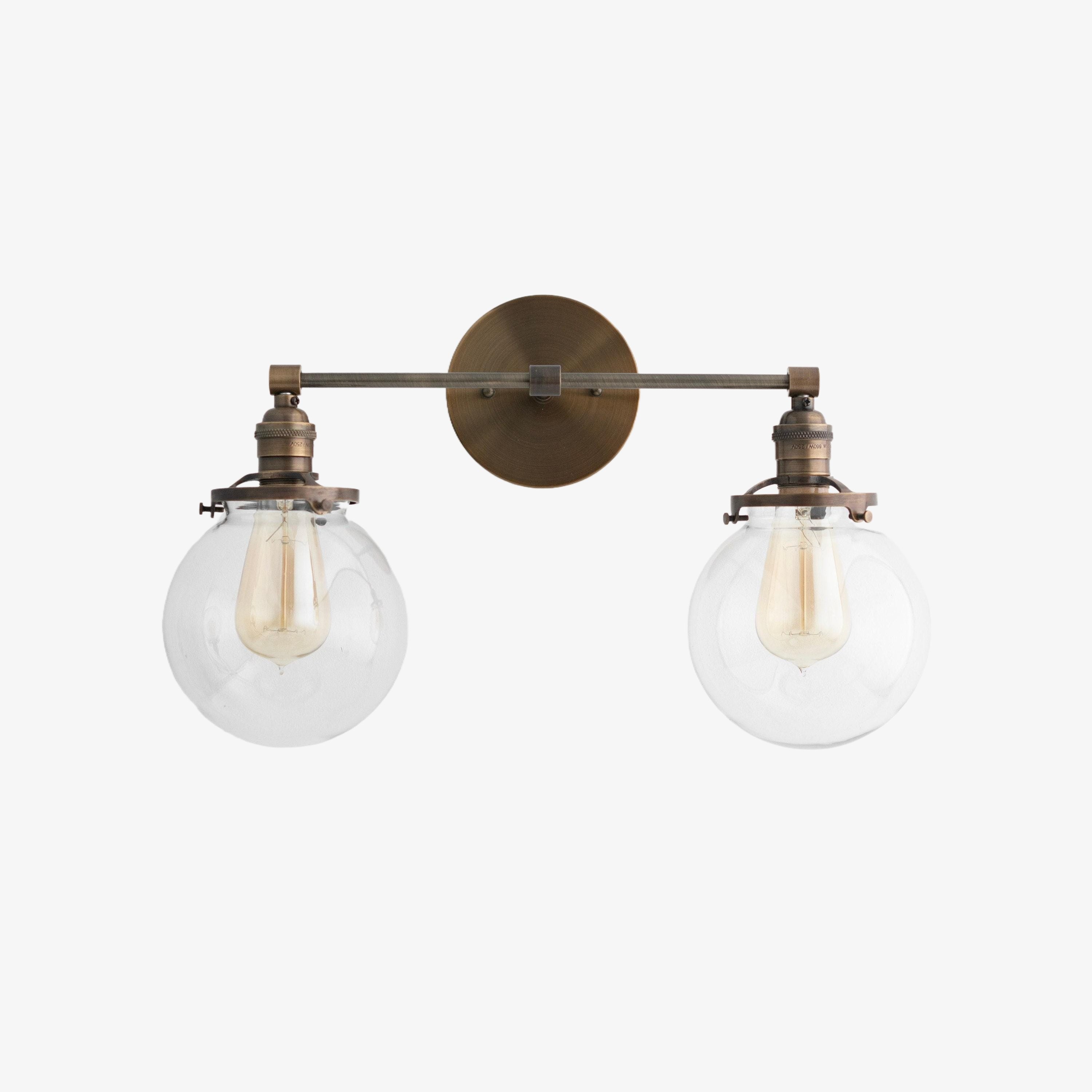 Lumio Globe Glass Globe Vanity Light - Modern Two Light Bathroom Sconce KL1404