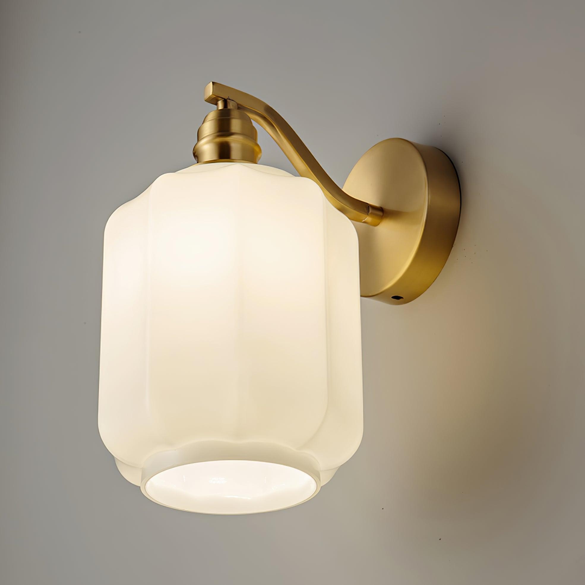 Retro Brass and Glass Wall Lamp KL418