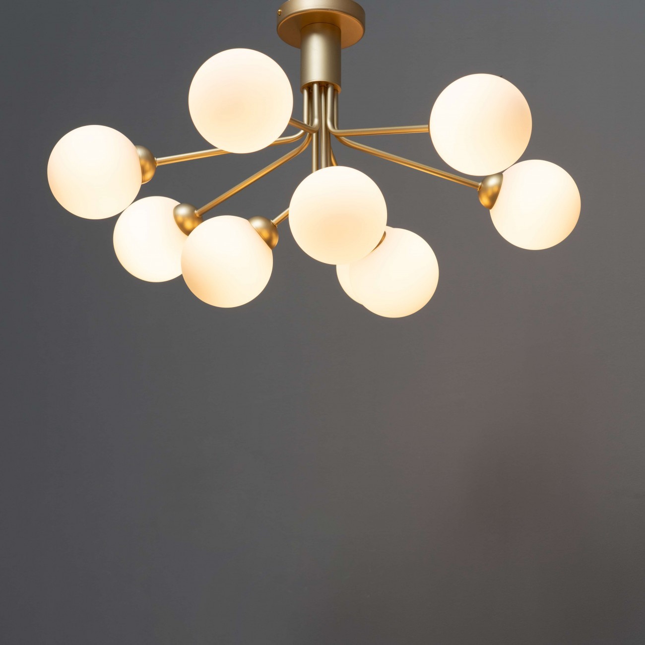 9 Ball Gold Chandelier