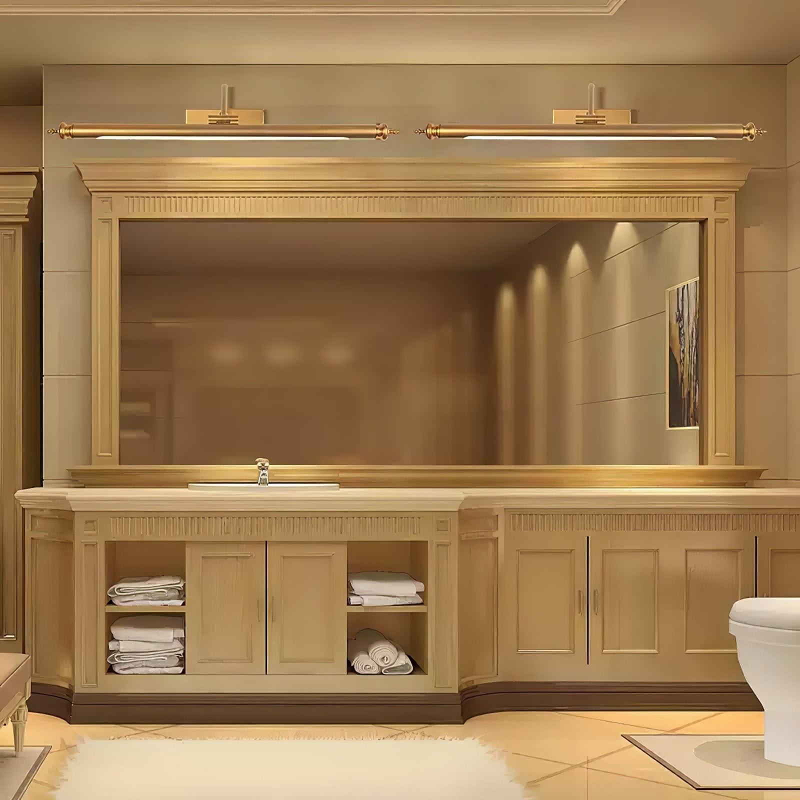 Mirror Front LED Brass Wall Lamp KL352