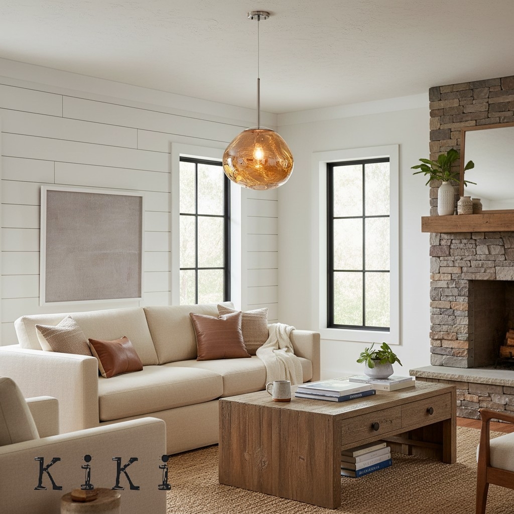 Glass Melt Pendant Light - Artistic Molten Pendant Light For Living Room And Dining Room