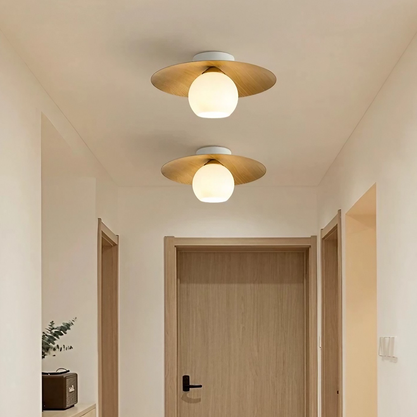 Nordic Ribbed Glass Dome Ceiling Light KL156