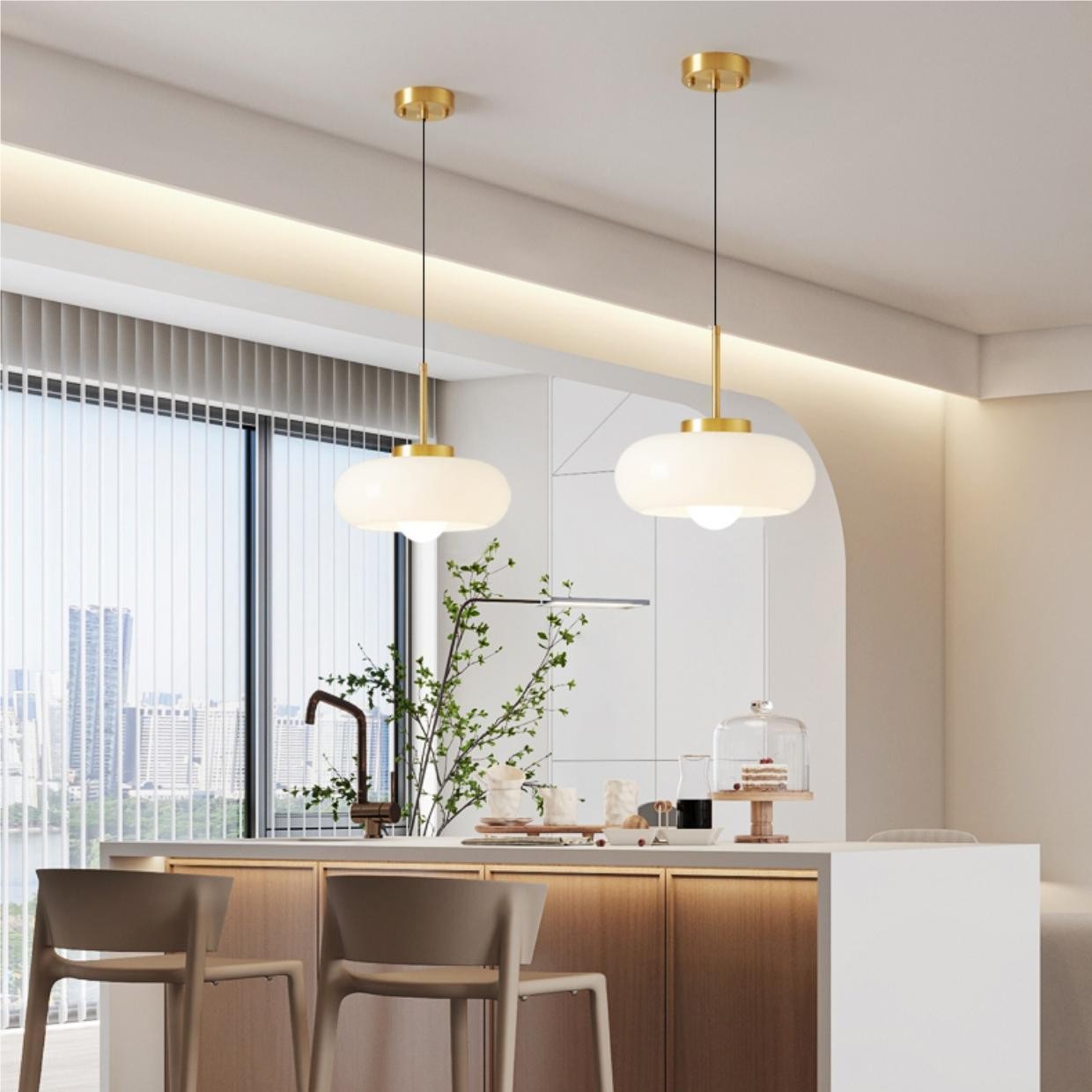 Bauhaus Style Vintage Glass Pendant Light KL38