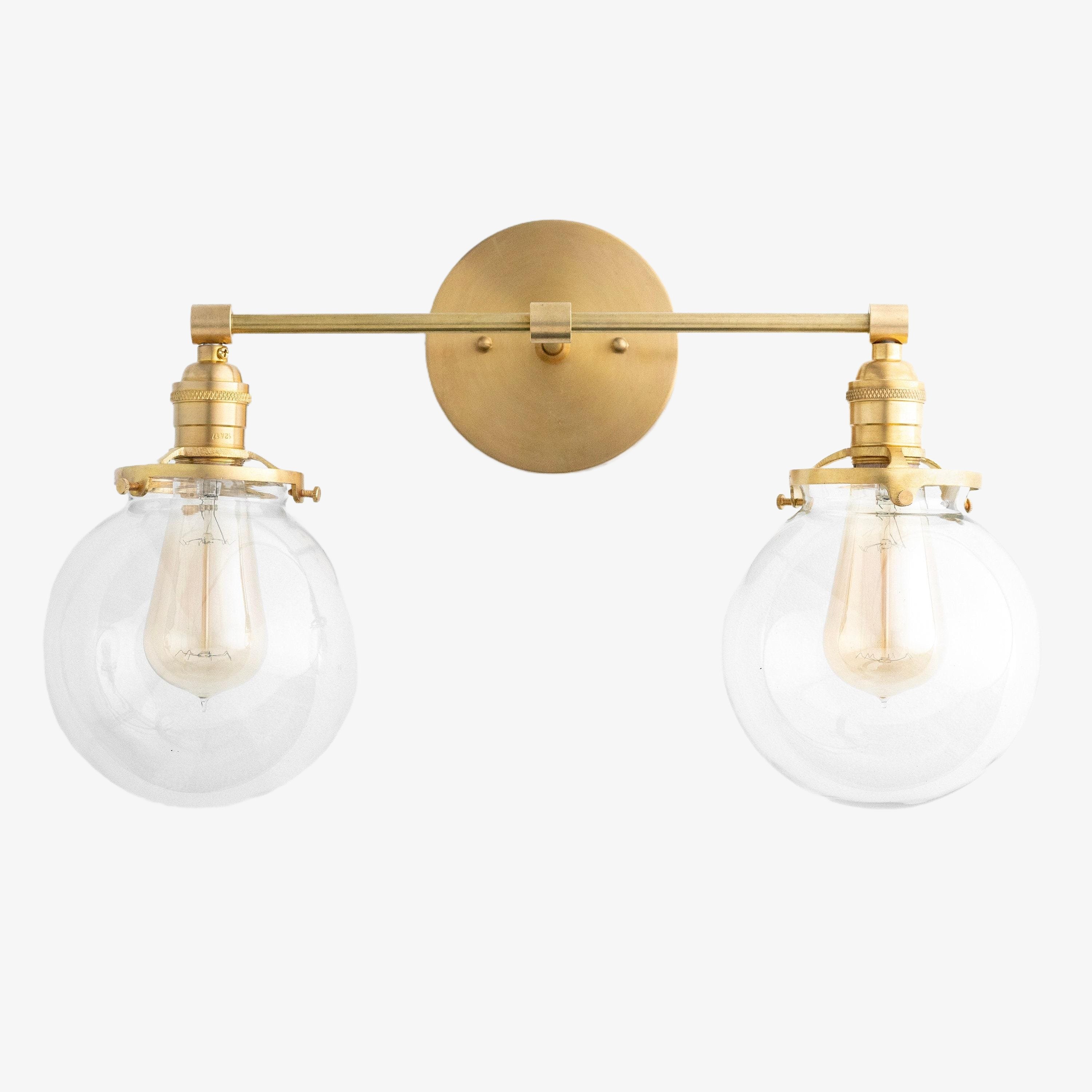 Lumio Globe Glass Globe Vanity Light - Modern Two Light Bathroom Sconce KL1404